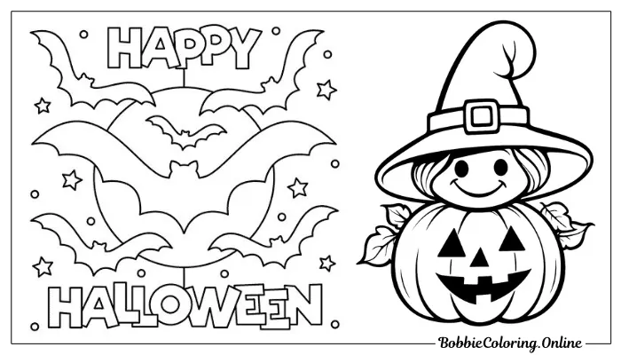 Printable Halloween 2024 Coloring Pages Free PDF For Kids