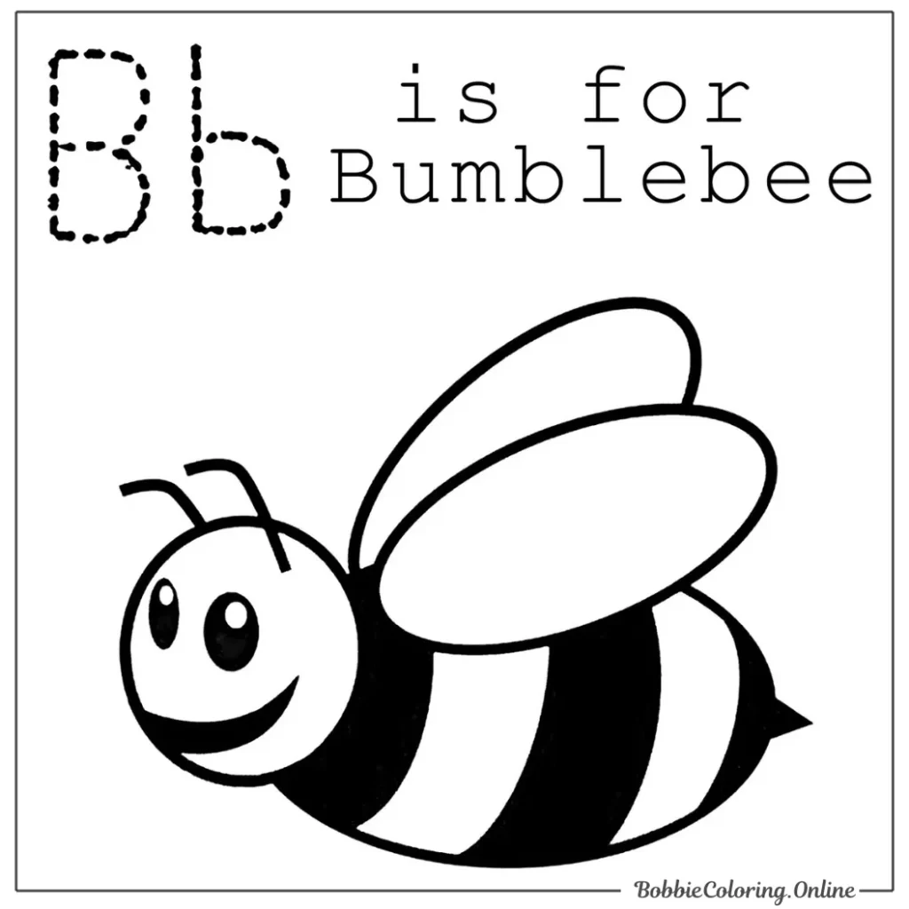 B is for Bumblebee Coloring Page