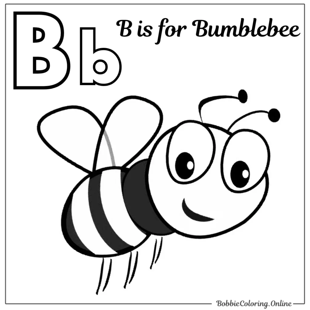 B is for Bumblebee Coloring Page