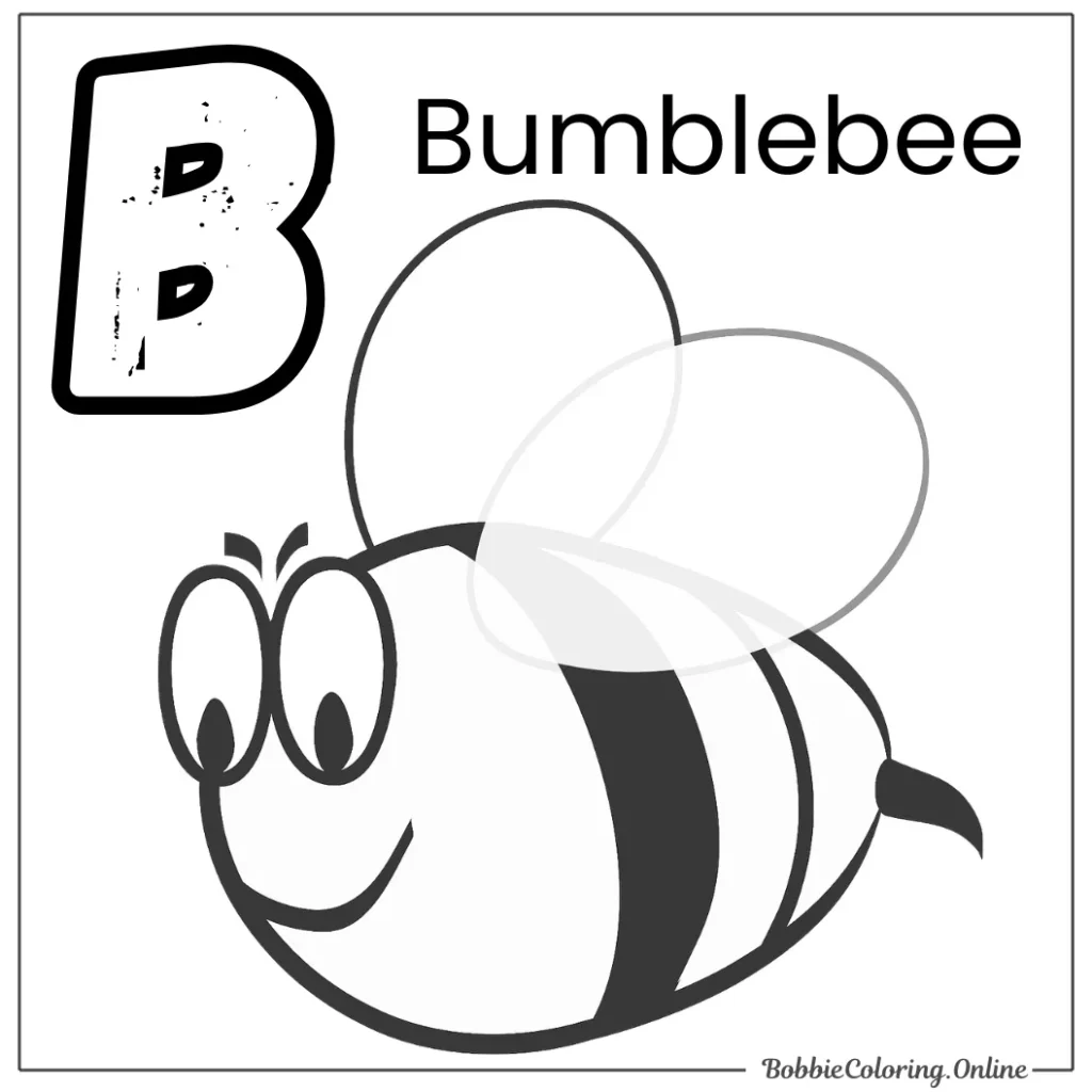 B is for Bumblebee Coloring Page