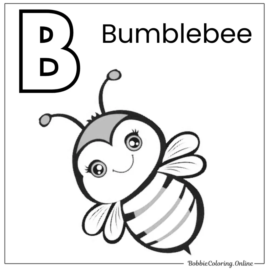 B is for Bumblebee Coloring Page