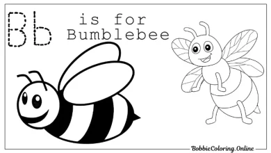 B is for Bumblebee Coloring Page (PDF)