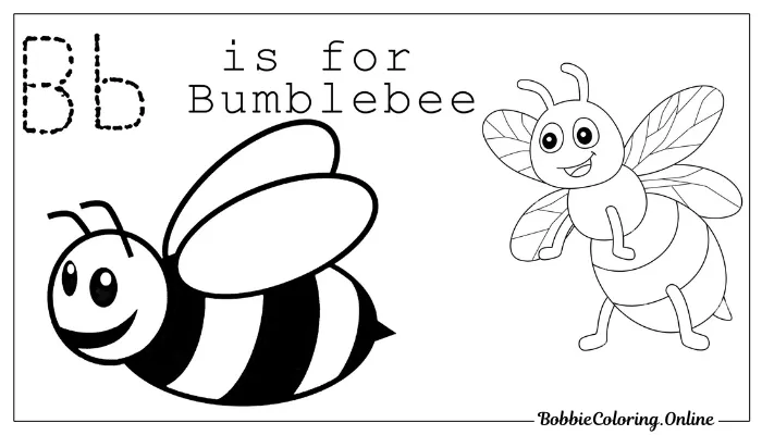 B is for Bumblebee Coloring Page (PDF)