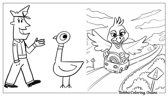 Don’t Let the Pigeon Drive the Bus Coloring Page PDF